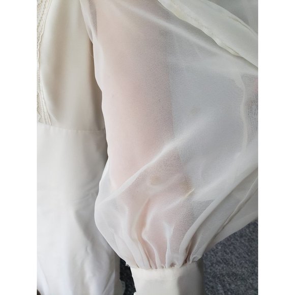 70s/80s Prairie Wedding Dress and Hat - Picture 4 of 12